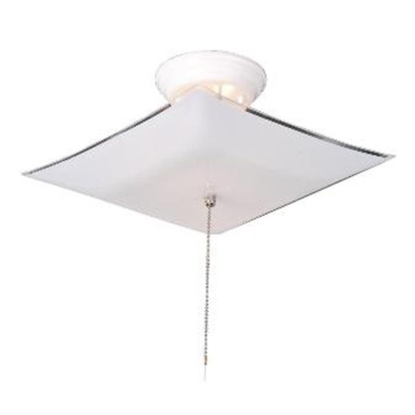 Cling 2-Light White Square Glass Ceiling Mount with Chain; White Finish CL275792